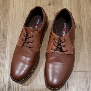 Deer Stags Size 5.5, Boy's Cognac Brown Lace-Up Dress Oxfords